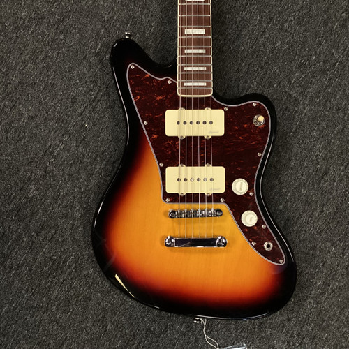 Vist Large View of Product Image Which is Used Harley Benton JA-60SB Offset Double Cutaway Electric Guitar Cherry Sunburst 6-String