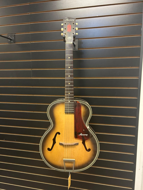 Vist Large View of Product Image Which is Used Harmony ARCHTOP Vintage Acoustic Guitar Tobacco Sunburst