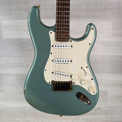 Vist Large View of Product Image Which is Used Squier Vintage JV Contemporary Stratocaster Electric Guitar - Blue - Case Included - Made in Japan