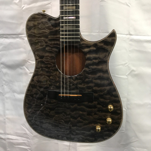 Vist Large View of Product Image Which is Used Carvin AC175 CUSTOM QUILT Vintage Solid Top Acoustic Guitar Black