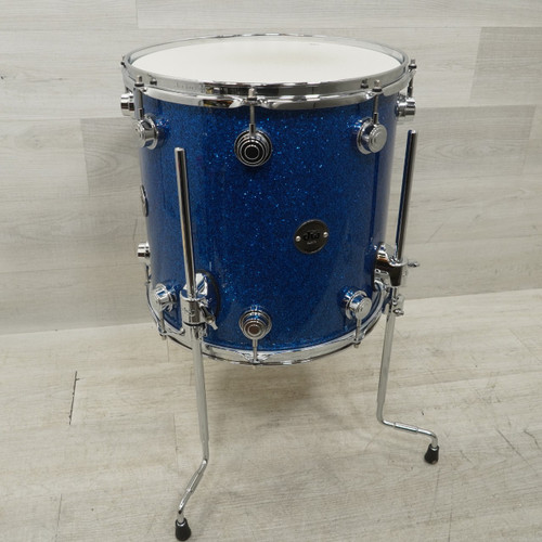 Vist Large View of Product Image Which is Used DW 14x14 Collectors Floor Tom Blue Sparkle