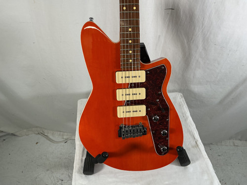 Vist Large View of Product Image Which is Used Reverend JET STREAM 390 Offset Double Cutaway Electric Guitar Orange 6-String