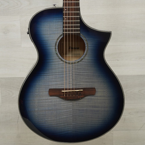 Vist Large View of Product Image Which is Used Ibanez AEWC400-IBB Solid Top Acoustic Guitar Blue
