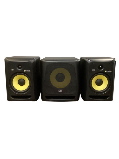 Vist Large View of Product Image Which is Used KRK ROKIT 8 Powered Studio Monitors PAIR w/10S Subwoofer
