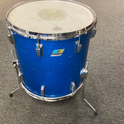 Vist Large View of Product Image Which is Used Ludwig 16X16 70S BLUE SPARKLE Vintage Floor Tom Blue 16"