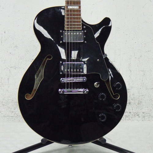 Vist Large View of Product Image Which is Used D'Angelico PREMIER PSCB Semi-Hollow Electric Guitar Black 6-String