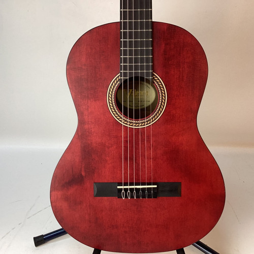 Vist Large View of Product Image Which is Used Valencia VC204TWR CLASSICAL B STOCK Laminate Top Acoustic Guitar Red