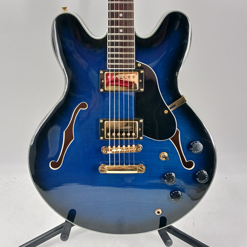 Vist Large View of Product Image Which is Used Oscar Schmidt DELTA KING OE30 Semi-Hollow Electric Guitar Blue 6-String