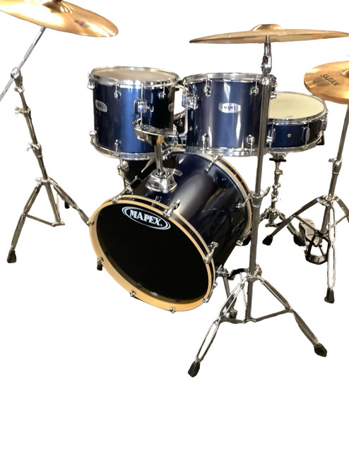 Vist Large View of Product Image Which is Used Mapex 5PC COMPLETE W/CYMBALS /HARDWARE Drum Shells and Hardware Blue