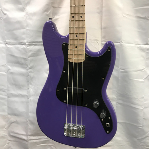 Vist Large View of Product Image Which is Used Squier BRONCO BASS Bass Guitar Purple 4-String