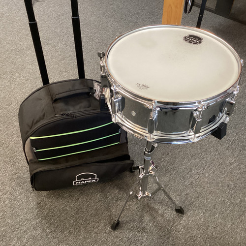 Vist Large View of Product Image Which is Used Mapex MAPEX MSK14DC STUDENT SNARE KIT Metal Snare Drum 14"
