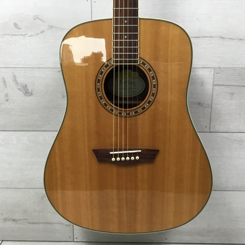 Vist Large View of Product Image Which is Used Washburn WD7S Dreadnought Solid Top Acoustic Guitar Natural