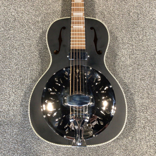 Vist Large View of Product Image Which is Used RECORDING KING RPH-R2-E-MBK Round Neck Acoustic-Electric Resonator Guitar