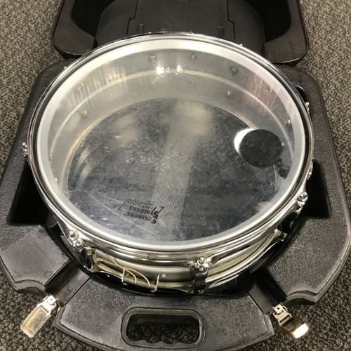 Vist Large View of Product Image Which is Used Ludwig ACROLITE 5X14 ALUMINUM SNARE W CASE Vintage Metal Snare Drum 14"