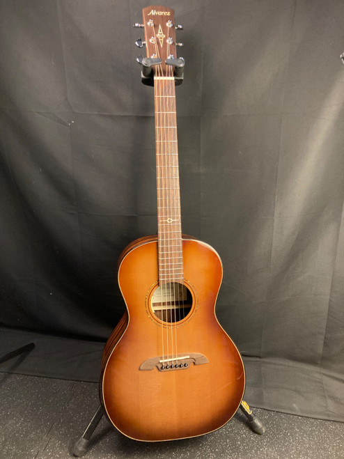 Vist Large View of Product Image Which is Used Alvarez AMPE915EARSHB Laminate Top Acoustic Guitar Honey Burst
