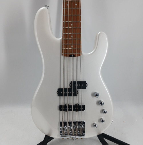 Vist Large View of Product Image Which is Used Charvel PRO-MOD SAN DIMAS BASS PJ V Modern Metal Bass Guitar White 5-String