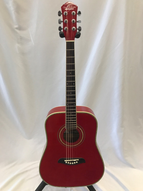 Vist Large View of Product Image Which is Used Oscar Schmidt OG1 TR Laminate Top Acoustic Guitar Red