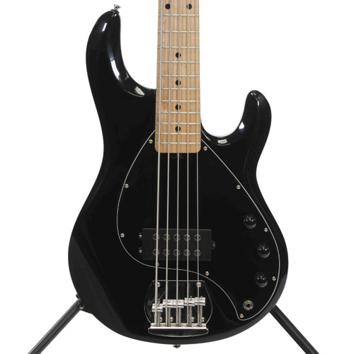 Vist Large View of Product Image Which is Used Sterling by Ernie Ball STINGRAY 5 Modern Metal Bass Guitar Black 5-String