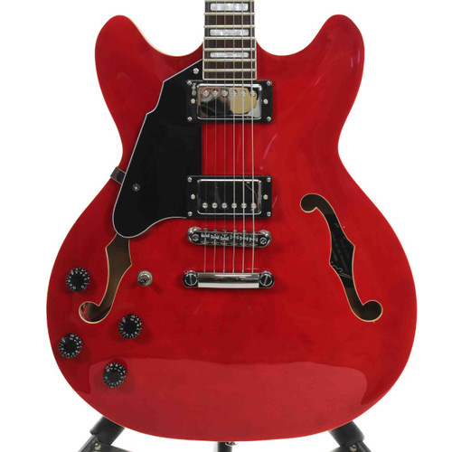 Vist Large View of Product Image Which is Used GR-335 LEFTY Semi-Hollow Electric Guitar Red 6-String