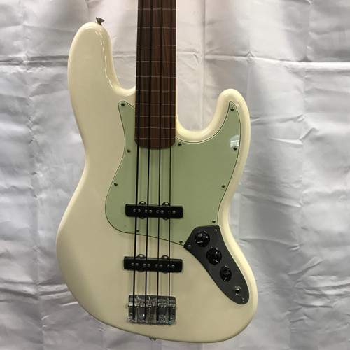 Vist Large View of Product Image Which is Used Fender JAZZ BASS MIM FRETLESS J Type Bass Guitar White 4-String