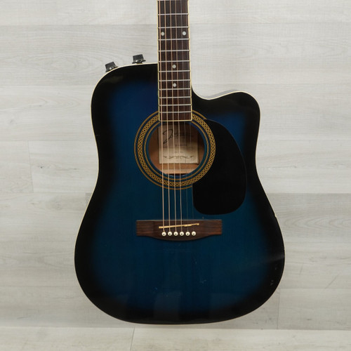 Vist Large View of Product Image Which is Used Johnson JG-650 Laminate Top Acoustic Guitar Blue