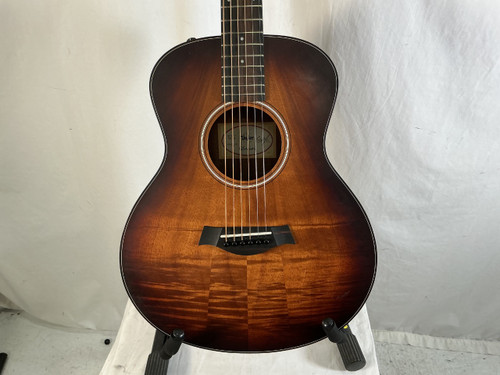 Vist Large View of Product Image Which is Used Taylor GS MINI E KOA PLUS Solid Top Acoustic Guitar Sunburst