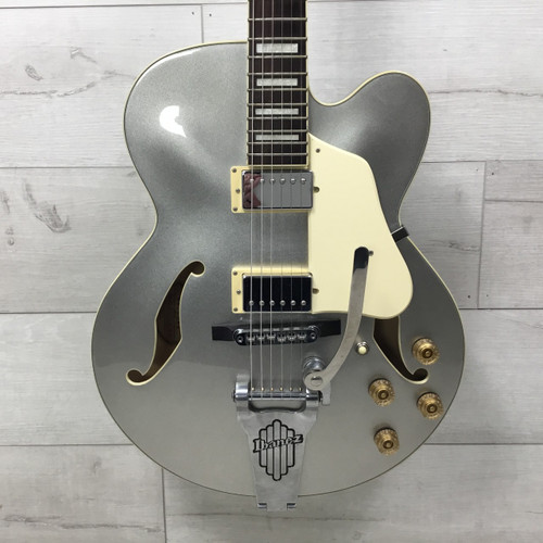 Vist Large View of Product Image Which is Used Ibanez AFS75TD-SV-12-01 Artcore Hollow-Body Electric Guitar Silver/Gray