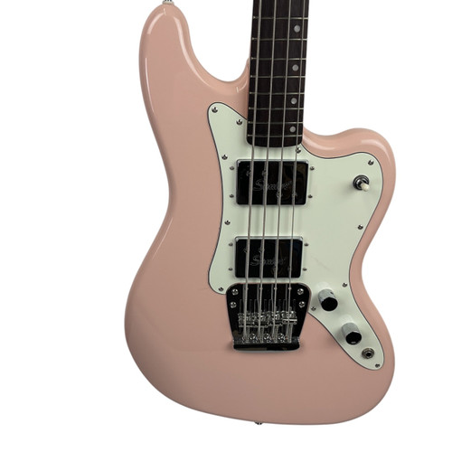 Vist Large View of Product Image Which is Used Squier PARANORMAL RASCAL Bass Guitar Pink 4-String
