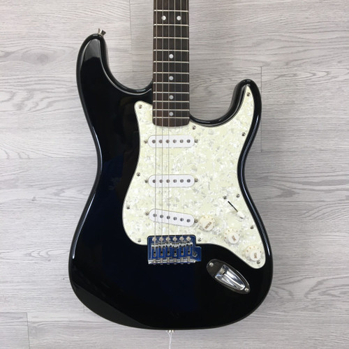 Vist Large View of Product Image Which is Used Squier STRAT BLACK -TREMARM- S Type Electric Guitar Black 6-String