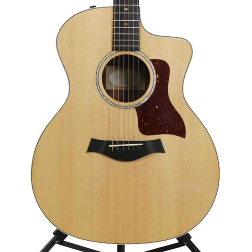 Vist Large View of Product Image Which is Used Taylor 214CE DLX Solid Top Acoustic Guitar Natural