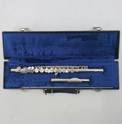 Vist Large View of Product Image Which is Used Emerson ELD E FLAT FLUTE SILVER Solid Silver Flute