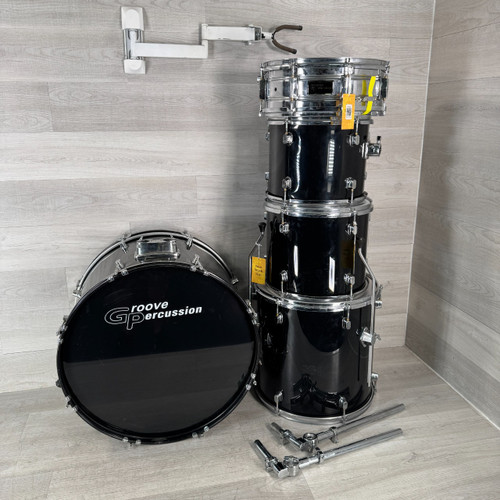 Vist Large View of Product Image Which is Used Groove Percussion 5-piece Drum Set - Black - Hardware Included - Local Pickup Only