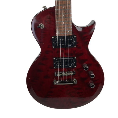 Vist Large View of Product Image Which is Used LTD EC-100QM LP Type Electric Guitar Red 6-String