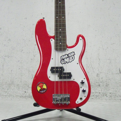 Vist Large View of Product Image Which is Used Squier MINI P BASS P Type Bass Guitar Red 4-String