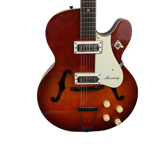Vist Large View of Product Image Which is Used Harmony HARMONY H-56 ROCKET Vintage Semi-Hollow Electric Guitar Sunburst 6-String