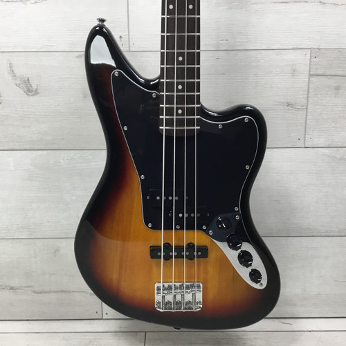 Vist Large View of Product Image Which is Used Squier Jaguar Bass Guitar Sunburst