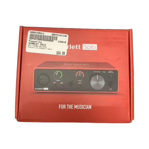 Vist Large View of Product Image Which is Used Focusrite SCARLET SOLO Computer Interface 2 A/D Recording Inputs
