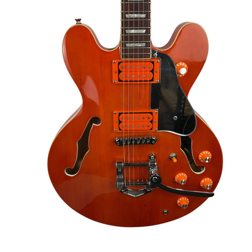 Vist Large View of Product Image Which is Used IYV IESB-300 Semi-Hollow Electric Guitar Orange 6-String
