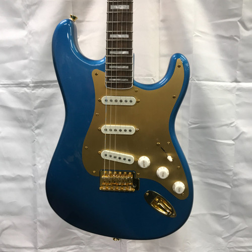 Vist Large View of Product Image Which is Used Squier 40TH ANN GOLD EDITION STRATOCASTER S Type Electric Guitar Blue 6-String