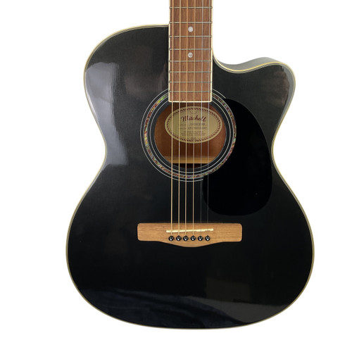 Vist Large View of Product Image Which is Used Mitchell O120CEMB Laminate Top Acoustic Guitar Black