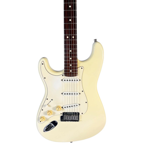 Vist Large View of Product Image Which is Used 1997 Fender American Standard Stratocaster Left-Handed Electric Guitar – Olympic White