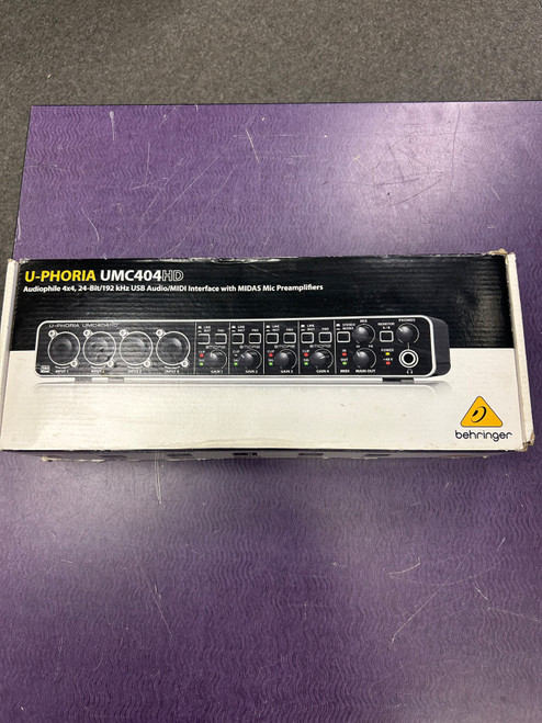 Vist Large View of Product Image Which is Used Behringer U-PHORIA UMC404HD Computer Interface 4 A/D Recording Inputs