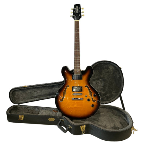 Vist Large View of Product Image Which is Used Hamer ECHOTONE Semi-Hollow Electric Guitar Tobacco Sunburst 6-String