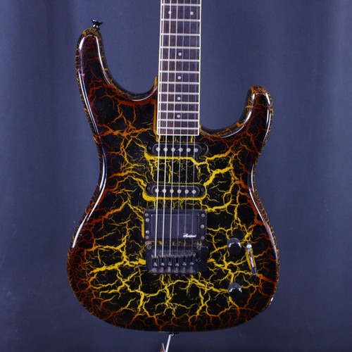 Vist Large View of Product Image Which is Used Aria Pro II XR-ST-3CG HSS CRACKLE 80S Vintage Super S Electric Guitar Custom Graphics 6-String