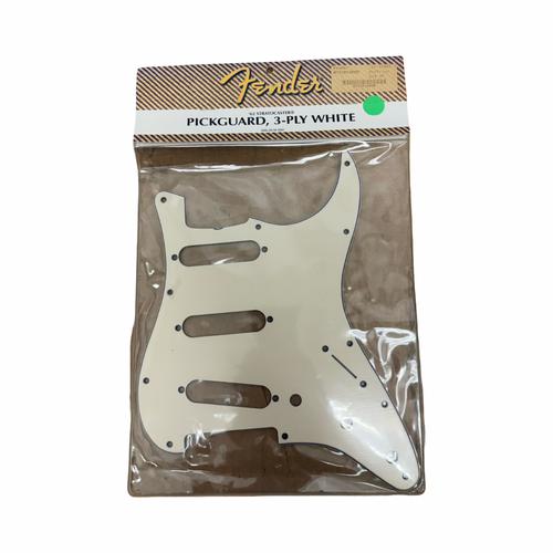 Vist Large View of Product Image Which is Used Fender 62 STRATOCASTER PICKGUARD 3-PLY WHITE Guitar Hardware