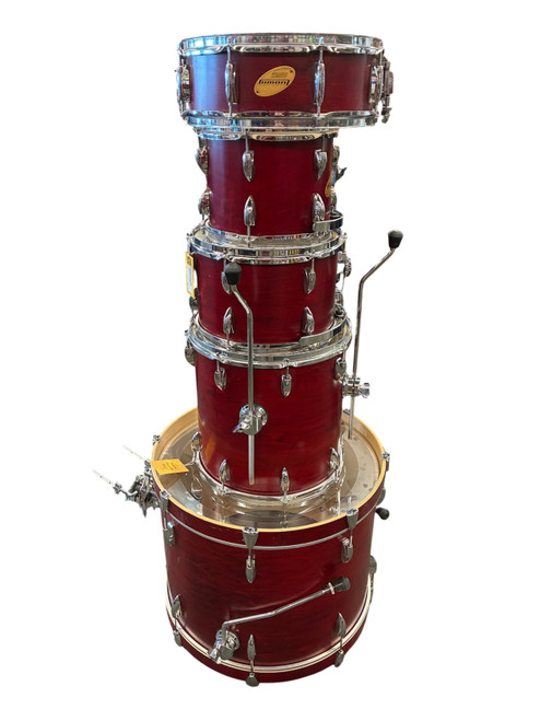 Vist Large View of Product Image Which is Used Ludwig ACCENT CUSTOM 5PC DRUM KIT Drum Shells and Hardware Red