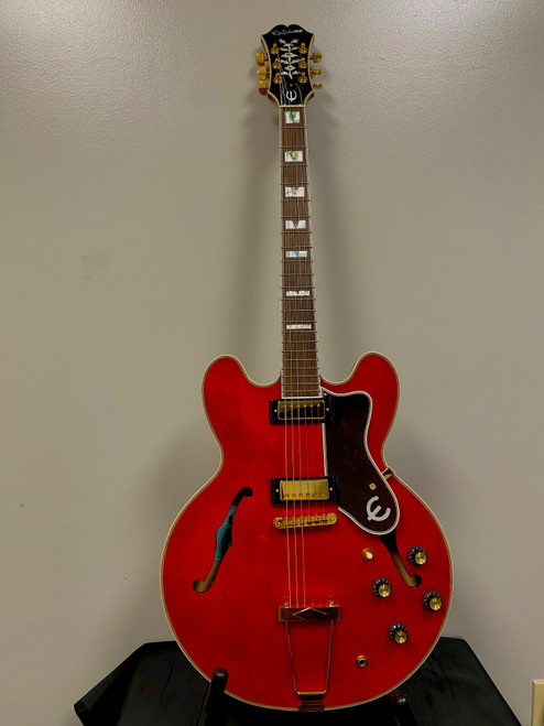 Vist Large View of Product Image Which is Used Epiphone MASTERBILT GEM ARCHER SHERATON Semi-Hollow Electric Guitar Red 6-String