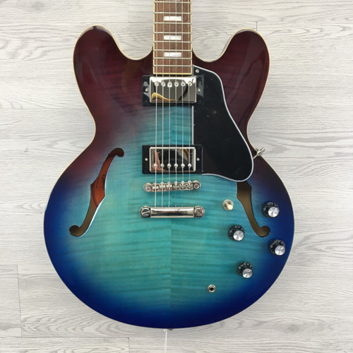 Vist Large View of Product Image Which is Used Epiphone ES-335 FIGURED BLUEBERRY BURST Semi-Hollow Electric Guitar Blue 6-String