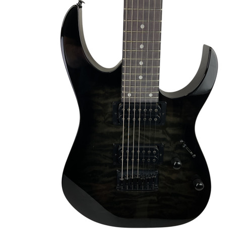 Vist Large View of Product Image Which is Used Ibanez GRG7221QA S Type Electric Guitar Black 7-String