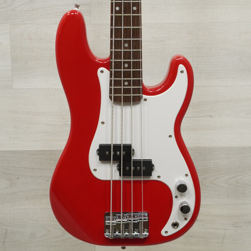 Vist Large View of Product Image Which is Used Squier Mini Precision Bass Guitar Red